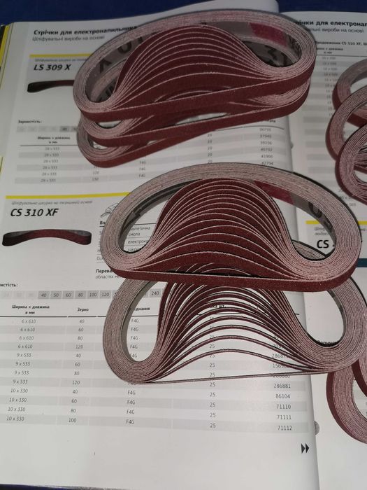 Шлифовальная лента 10х330 мм VSM KK711X для электронапильника и пневмо