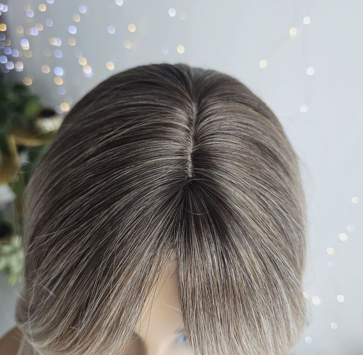 Topper Wiola beżowy blond z odrostem 50-55 cm uzupełnienie włosów