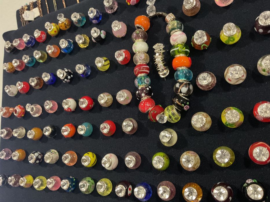 Pulseiras pedras de coleção vidro murano porcelana trabalhadas