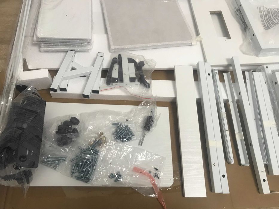 Г-подібний білий письмовий стіл APEX PO-HZAX240712004 з бічною шафою