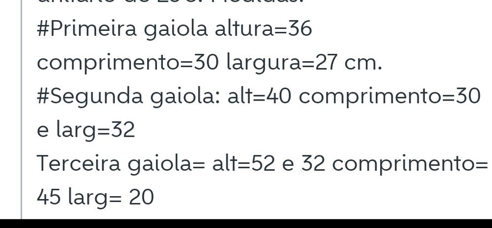 Gaiolas artesanais