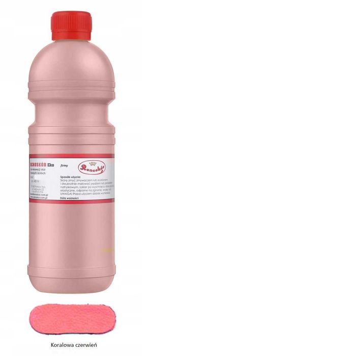 RENOSKÓR farba lakier do skóry Koralowy Czerwony 480ml