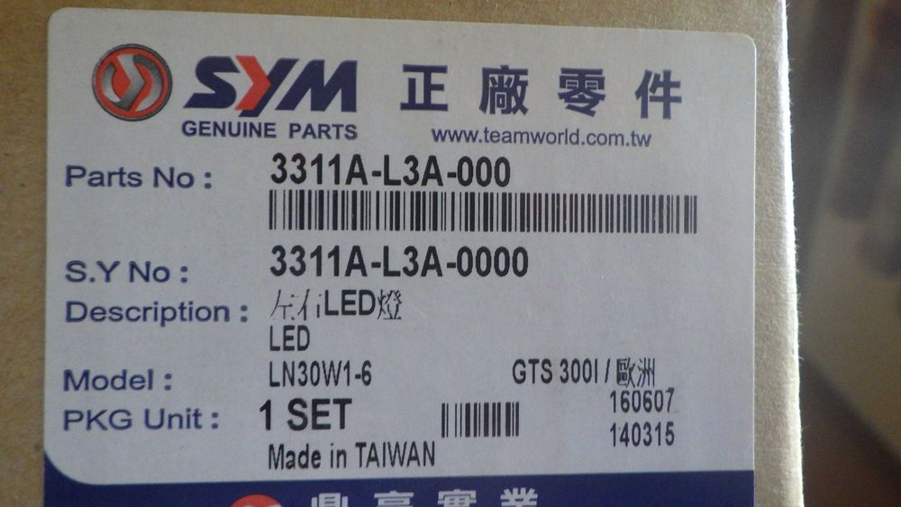 Led Direito  SYM GTS i 125