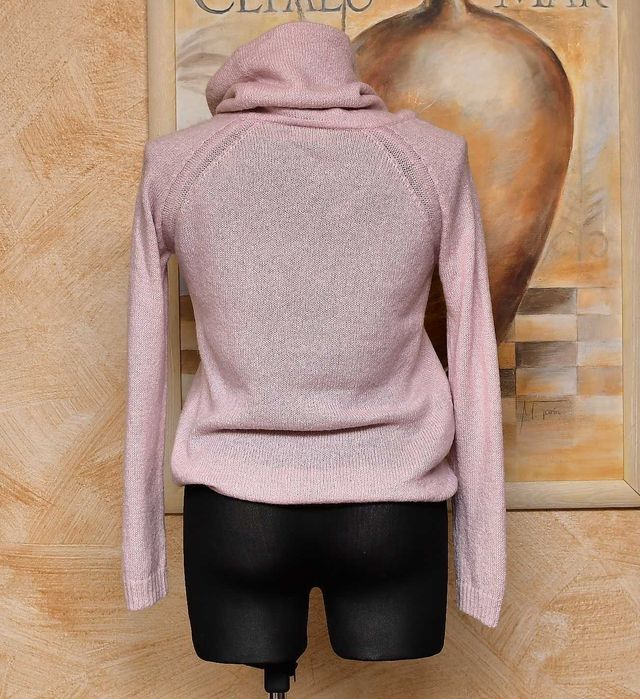 Różowy sweter z golfem Morris Lady rozm. L , 39% wełny