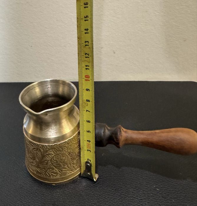 Латунна турка (джезва) Туреччина з дерев’яною ручкою