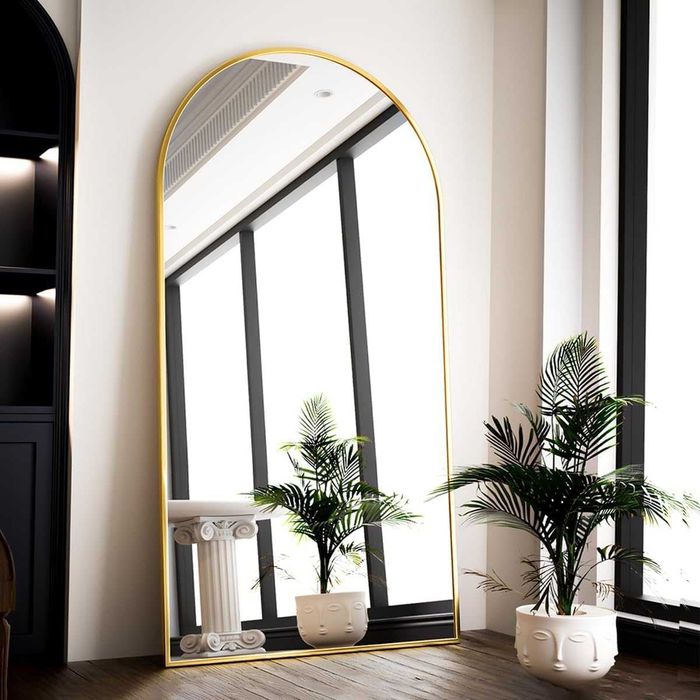 Nowe lustro / lusterko / stojące / półokrągłe / złote / 160x52 / R74!