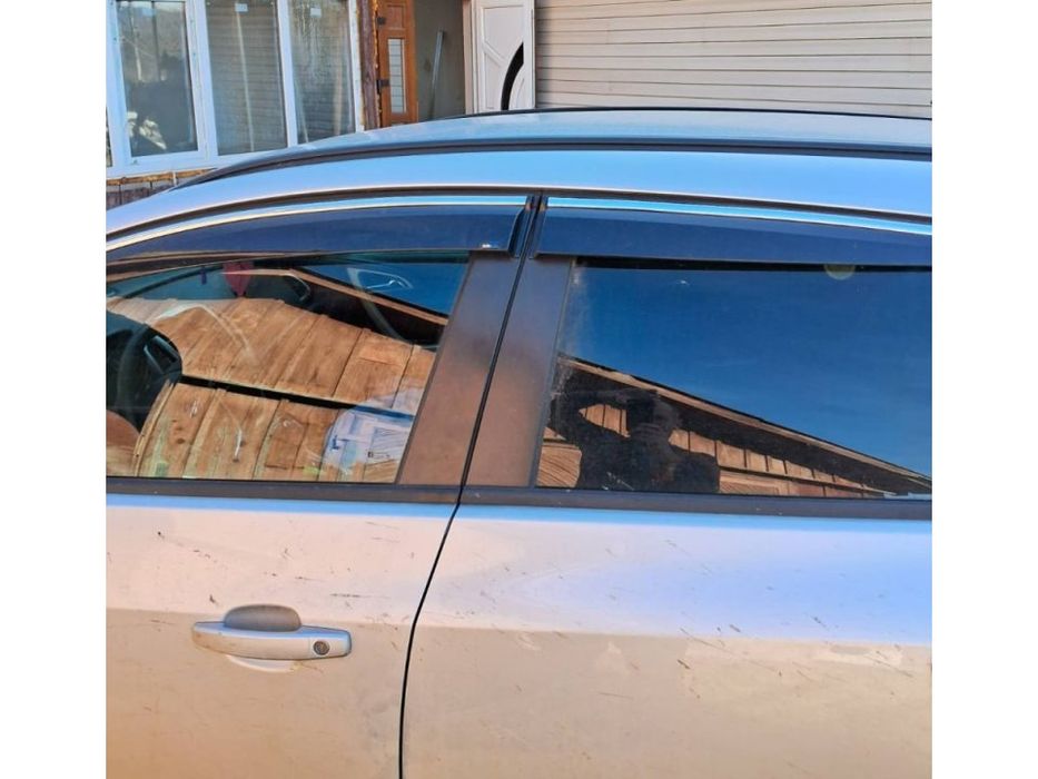 Opel Astra J Вітровики з хром зі смужкою (4 шт, Sunplex Chrome)