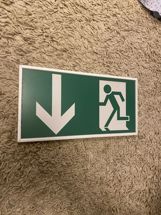 Znak tabliczka wyjście ewakuacyjne bhp w dół