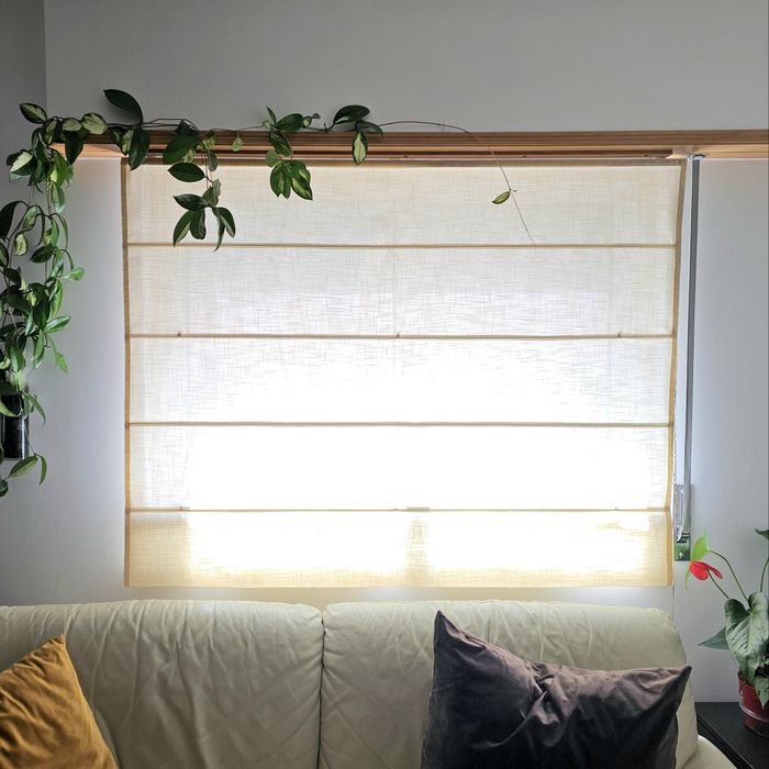 3 Persianas de tecido creme estilo romano