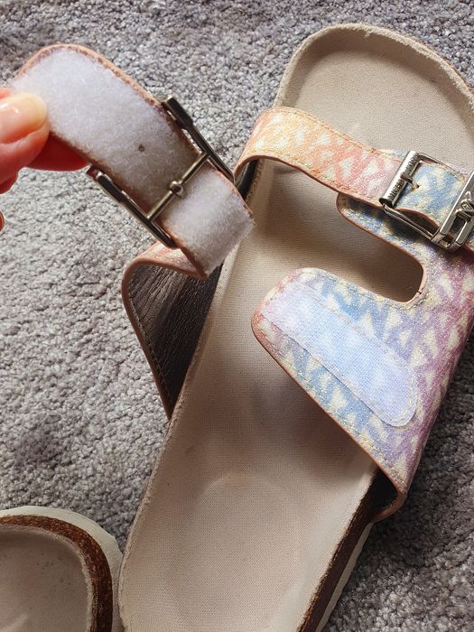 Klapki Michael Kors 35 36 na korku oryginalne kolorowe na rzepy