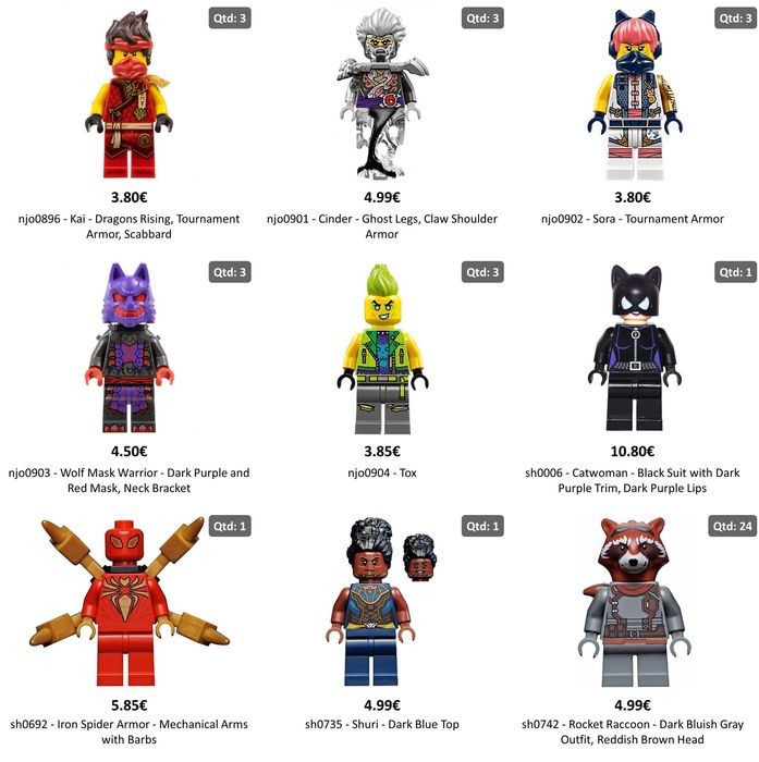 Minifiguras Lego Minecraft, Ninjago, Super Heroes, Super Mario