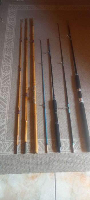 Wędki spinningowe spinning TOKOZ Lipno, GERMINA Standard. Bambusówka bambus SYGNOWANA. PRL GDR made in CZECHOSLOVAKIA