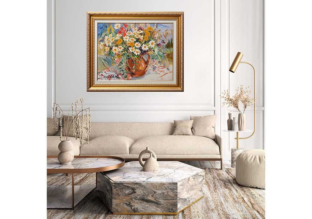 Цветкова Валентина (1917-2997). Полевые цветы. 1990. холст масло