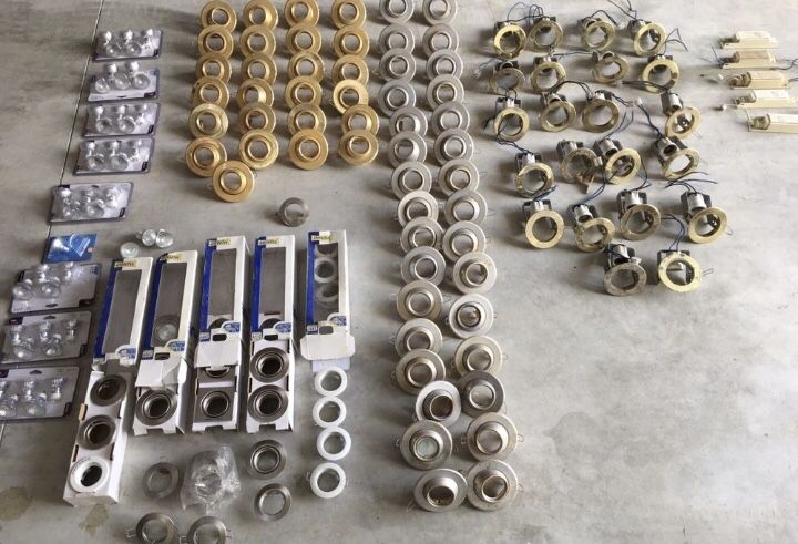 Lote focos projetores lâmpadas teto pladur encastrar inox etc