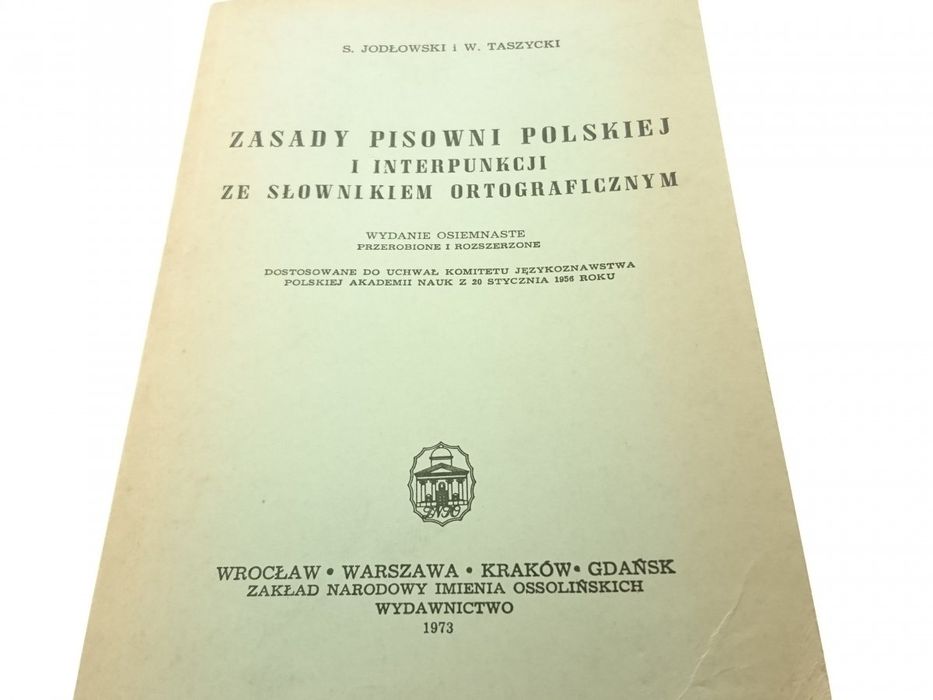 Zasady Pisowni Polskiej i Interpukncji...jodłowski