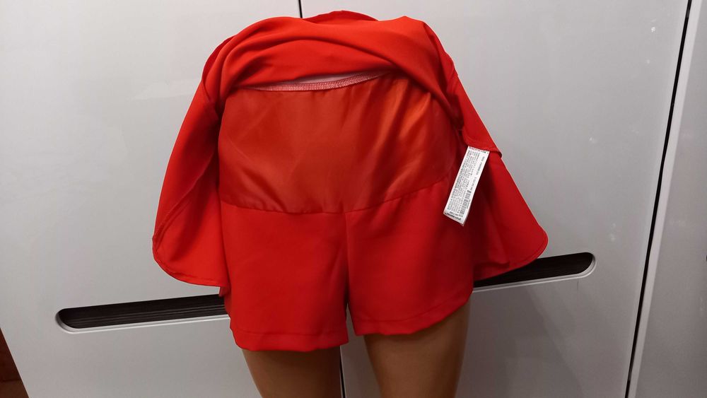 ZARA р. S 44 46 шорты - юбка стрейч красная с бантом