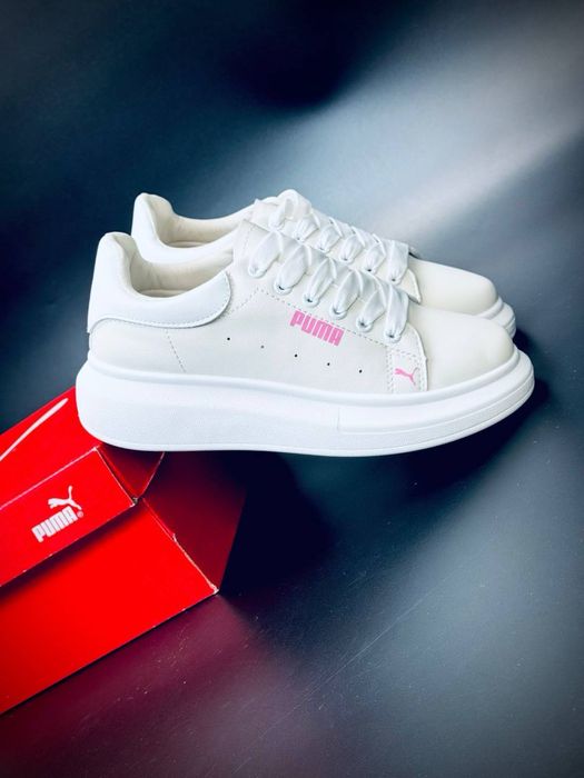 Женские кроссовки пума белые кожаные кросовки стильные puma