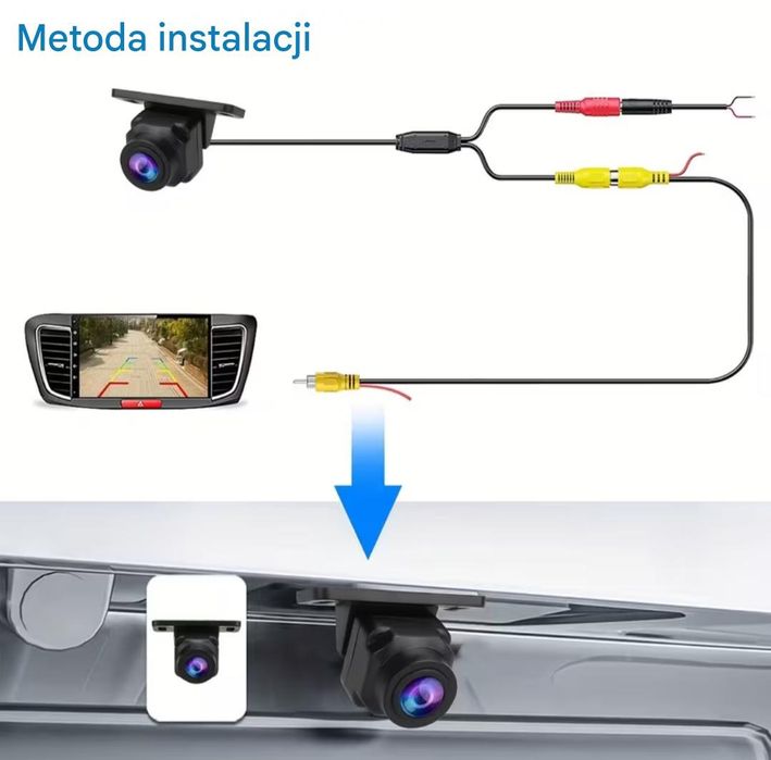Monitor LCD 4.3 cala + kamera cofania 8 diod PAL