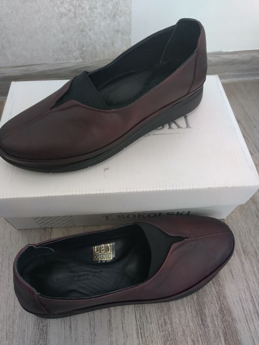 Nowe buty damskie skórzane rozmiar 38 bordowe