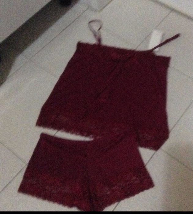 Pijama senhora curto calcao + top bordeaux-por estrear