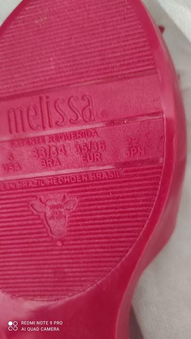 Buty Melissa rozmiar 35/36 w kolorze amarantu pachnące