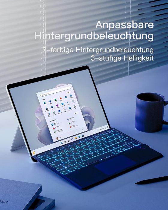 Klawiatura bluetooth kompatybilna z Surface Pro 10/9/8/X, z touchpadem