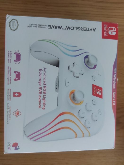 PDP Afterglow Wave Wireless Pro Controller Switch OLED RGB Biały Nowy