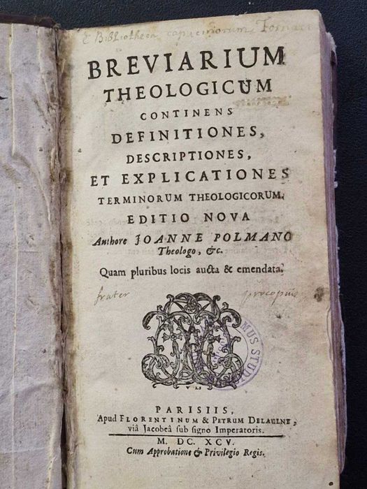 Належав до Ордену Капуцинів Breviarium Theologicum \ Breviarium Romanum - 1695 р