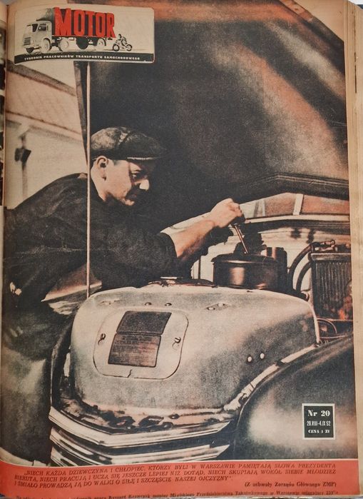 Oryginalne stare zdjęcie z Tygodnika Motor Damski BMW 328 Wisła 1952