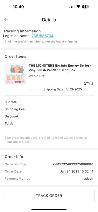 Labubu v3 - Biginto Energy - original popmart