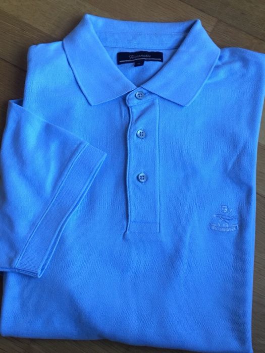 Polo manga curta azul claro novo - XL - Façonnable