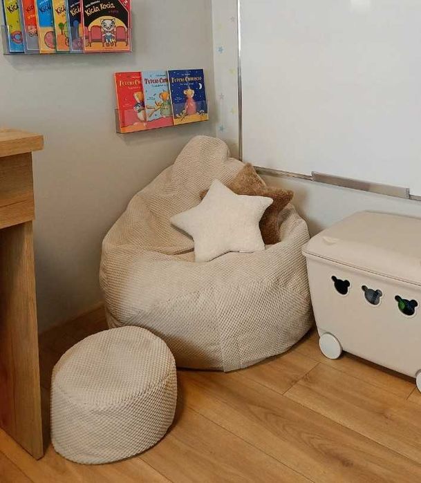 Pufa Sako Młodzieżowa Pluszowa Fotel Worek Duża Miękka + Gratis