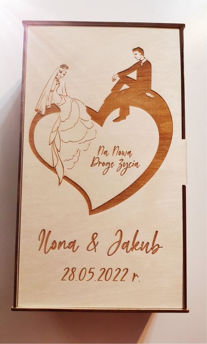 Ślubny niezbędnik Drewniane pudełko