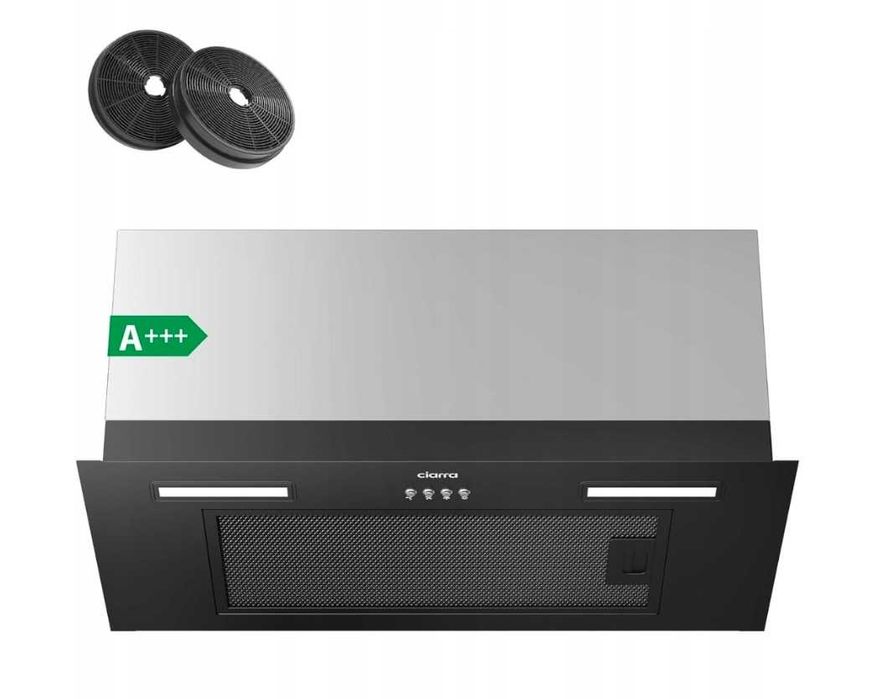 CIARRA CBCB692a Okap kuchenny 60 cm 650 m³/h A+++ Czarny Zabudowa
