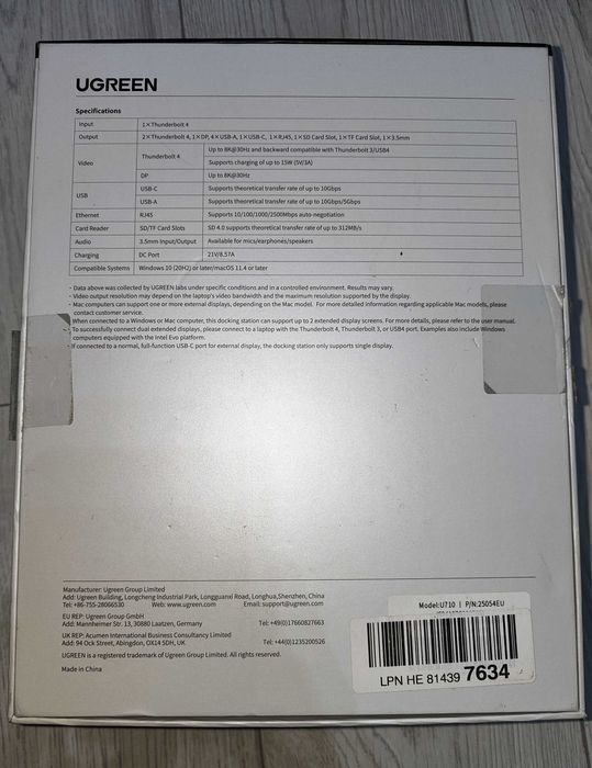 Stacja dokująca Ugreen Revodok Max 213 (U710) Thunderbolt 4