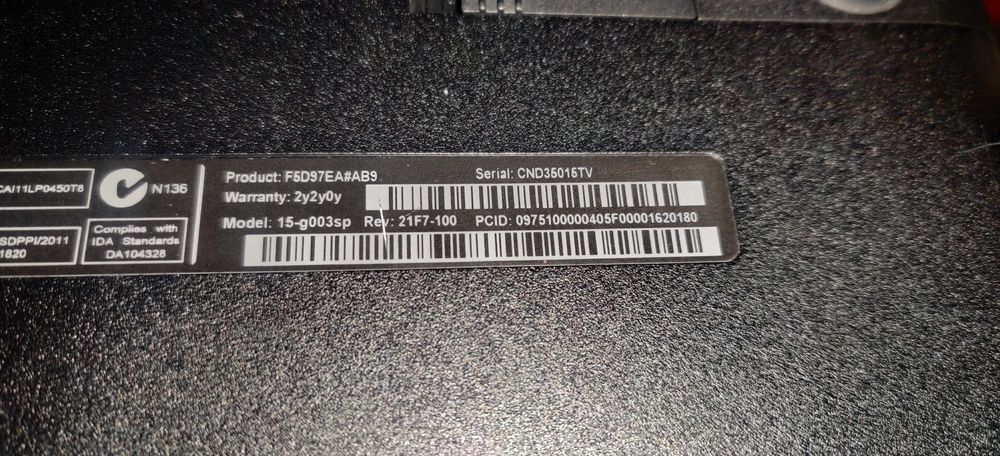 Portátil HP 15-g003sp