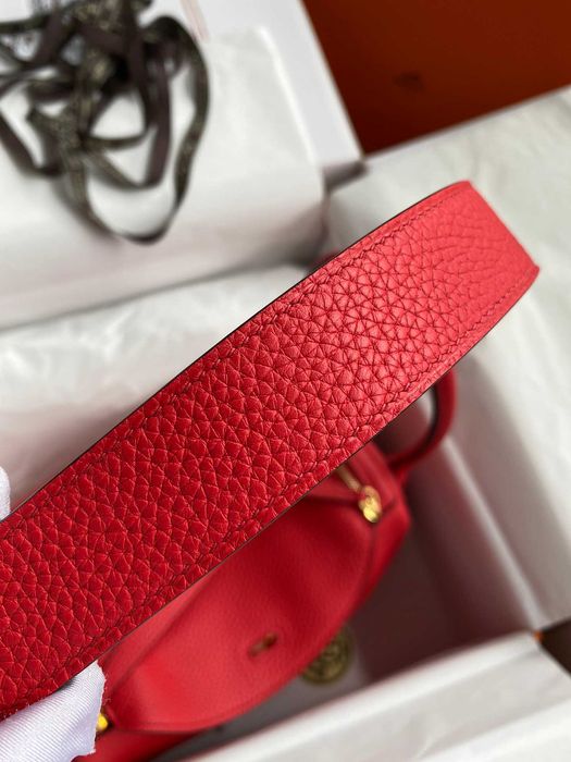 Hermes Lindy 26 cm Czerwona torba