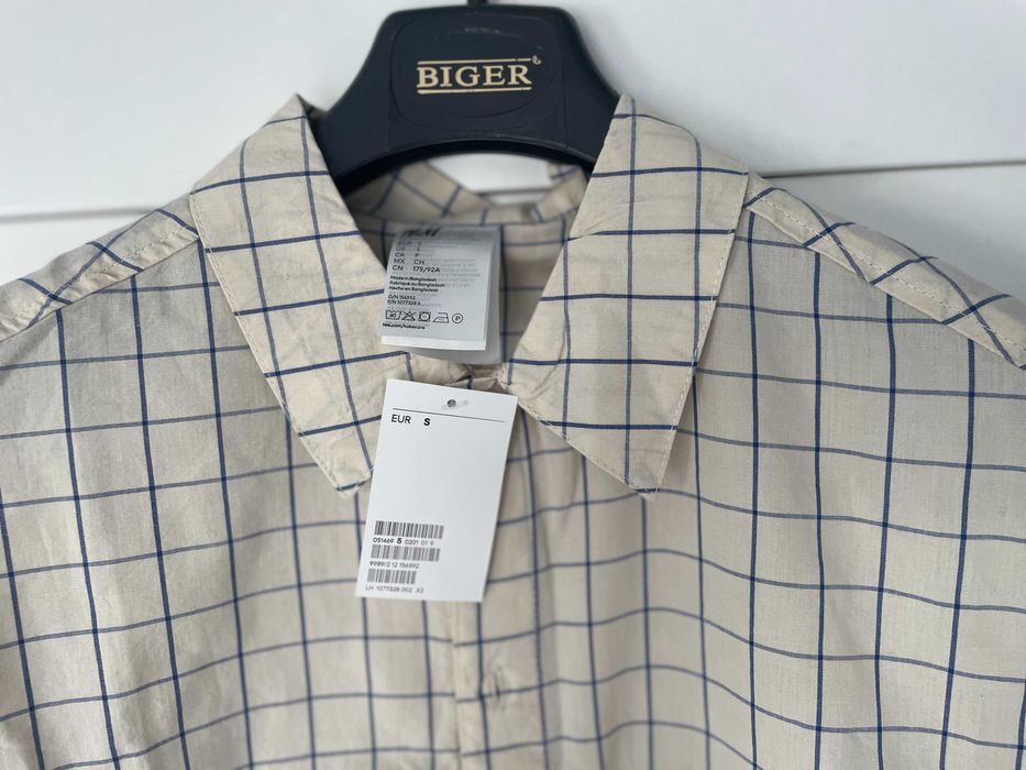 Nowy Komplet (Piżama) Męski H&M (koszula + szorty) 100 % bawełna - rozmiar S