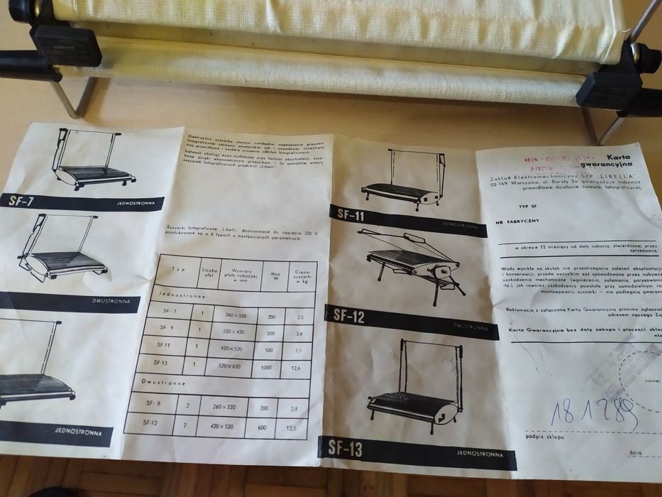 Suszarka fotograficzna prl