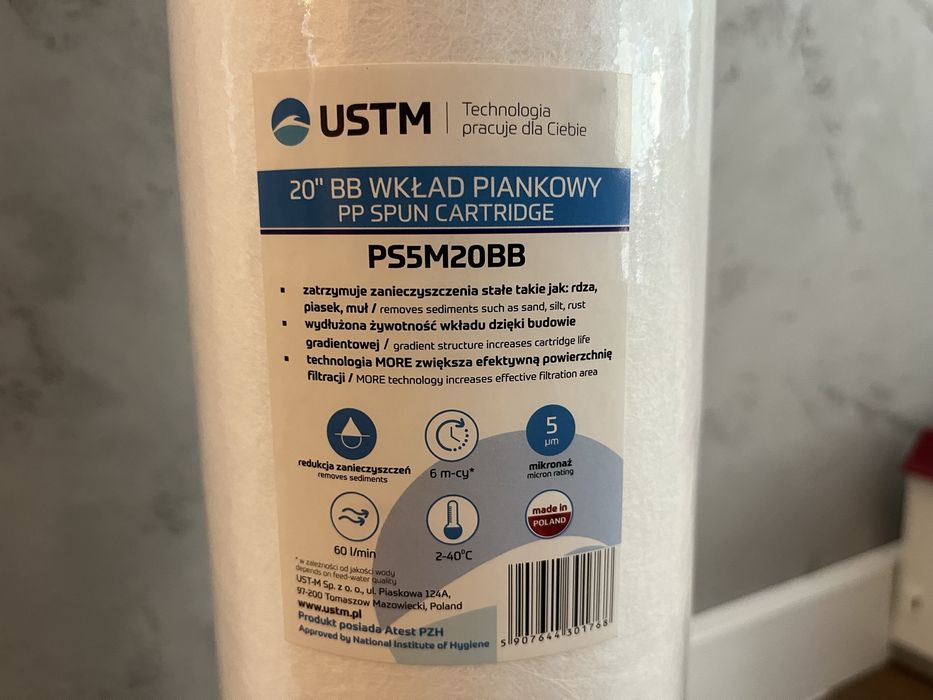 2 x wkład filtra wody USTM 20" BB piankowy PS5M20BB