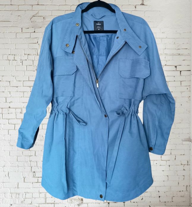 CARRY Niebieska parka Kurtka oversize Koszulowa XS/S