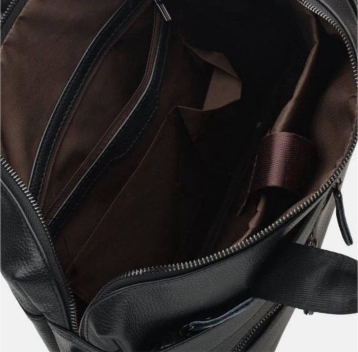 Якісна чоловіча шкіряна сумка- портфель, для ноутбука чи документів