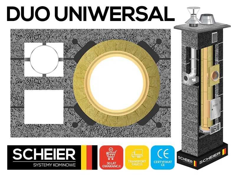 System ceramiczny + gaz komin DUO 200 + 80 8m zestaw wkład UNI + INOX