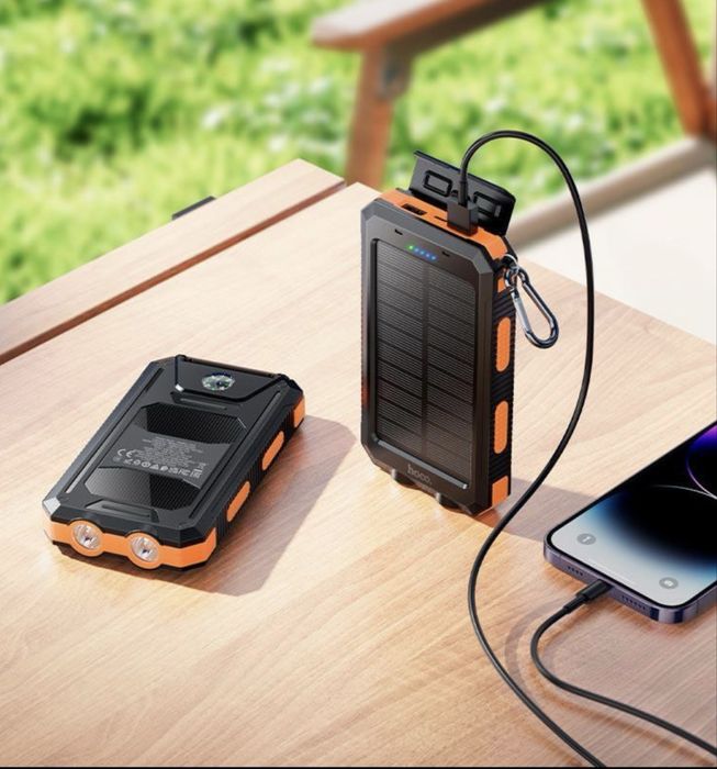 Повербанк Hoco J164 Platinum 8000 mAh із сонячною панелею Black/Orange
