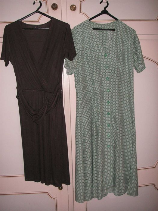 Vestido Verde e Branco