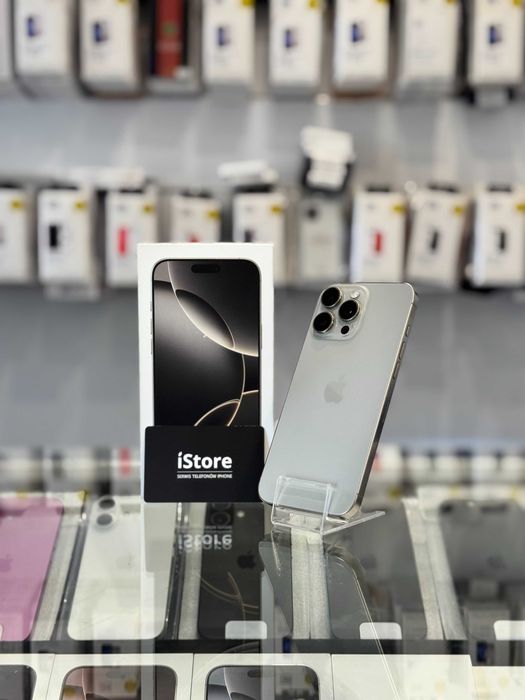 iPhone 16 PRO • 128 GB • Natural Titanium • 100% bateria • GWARANCJA •