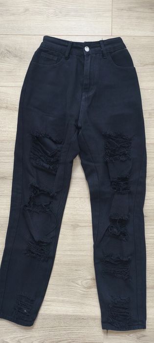 Spodnie jeansowe czarne Shein