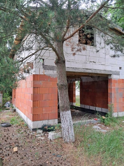Działka rod mazurek Poznań  domku 35m wys 5m PIĘTRO STAN SUROWY 63TYS