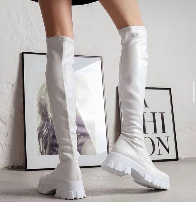 Білі ботфорти 37 розмір