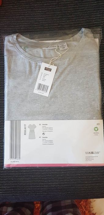 Vestido de Algodão Cinzento Novo